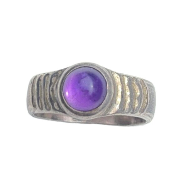 Vintage Amethyst Sterling Silver Ring - Hallmarked - Size 6.5 - Picture 1 of 6